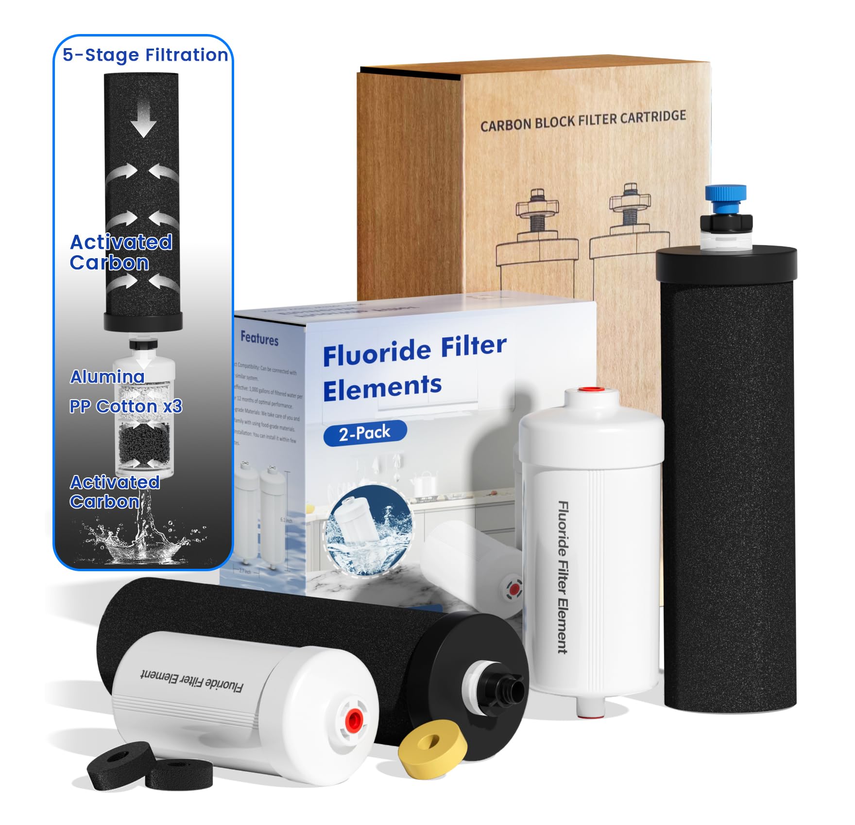  Replacement Black Filters Fluoride Combo Pack for ProOne® and Berkey® Gravity Water Filters
| ProOne® and Berkey® Count